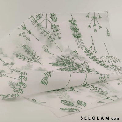 Seda white paper with a plant pattern